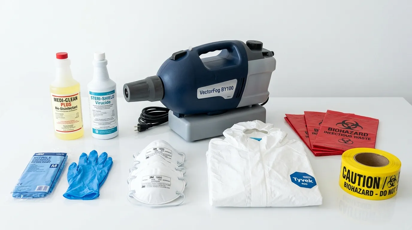 Professional biohazard remediation crew working in Middleton